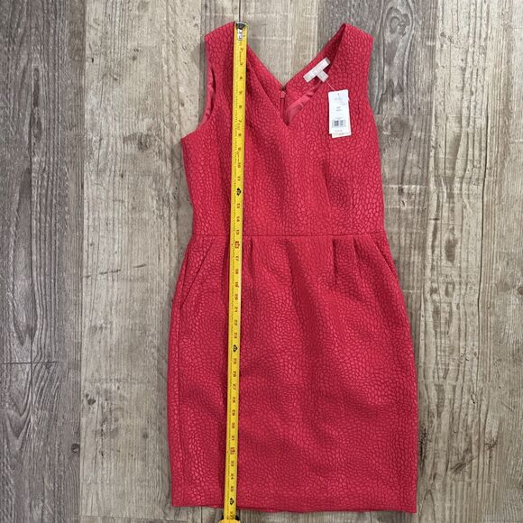 Banana Republic Dress Petite 6P NWT ($140) Coral Sleeveless Lined Sheath - Picture 3 of 5